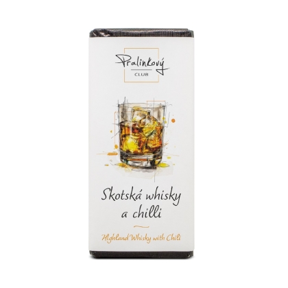 Pralinková čokoláda - Skotská whisky a chilli